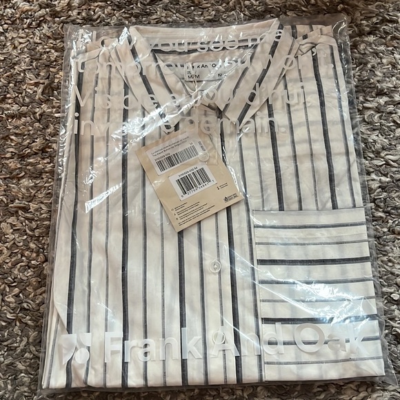 NWT FRANK AND OAK  Kapok Button-up Striped Poplin Shirt - *still in package* NEW - Picture 2 of 7